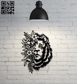 Lion with flowers E0016894 file cdr and dxf free vector download for laser cut plasma