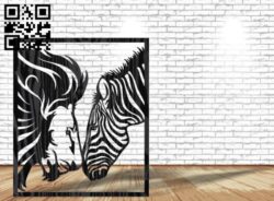 Lion with zebra E0016946 file cdr and dxf free vector download for laser cut plasma