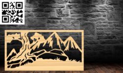 Mountain wall decor E0017124 file cdr and dxf free vector download for laser cut plasma