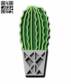 Multilayer cactus E0016941 file cdr and dxf free vector download for laser cut
