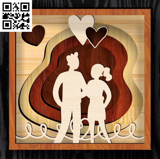 Multilayer couple E0016944 file cdr and dxf free vector download for laser cut