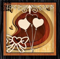 Multilayer heart ball E0016943 file cdr and dxf free vector download for laser cut