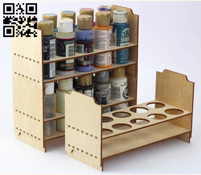 Laser Cut Compact Paint Rack DXF File Free Download 