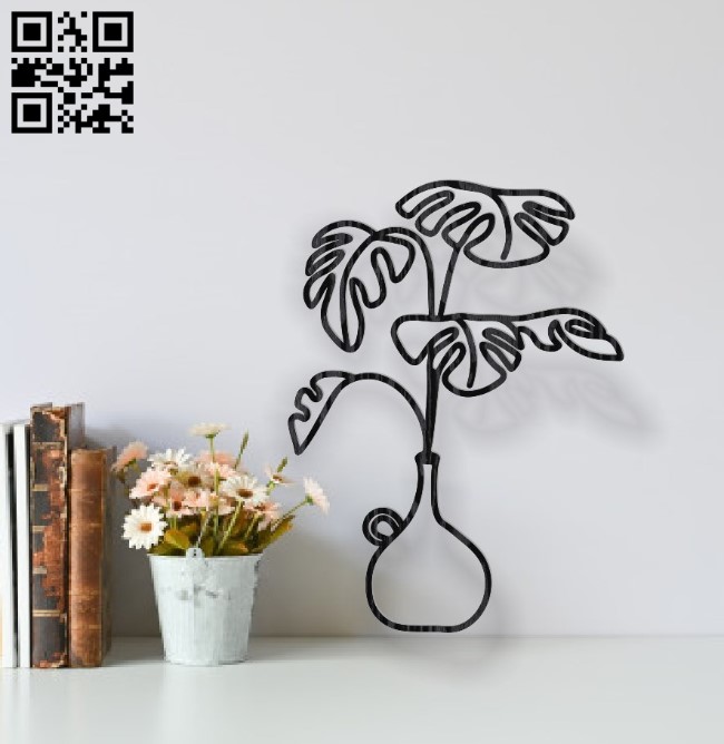 Plant wall decor E0016931 file cdr and dxf free vector download for laser cut plasma