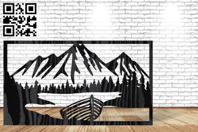 Scene on the river E0017075 file cdr and dxf free vector download for laser cut plasma