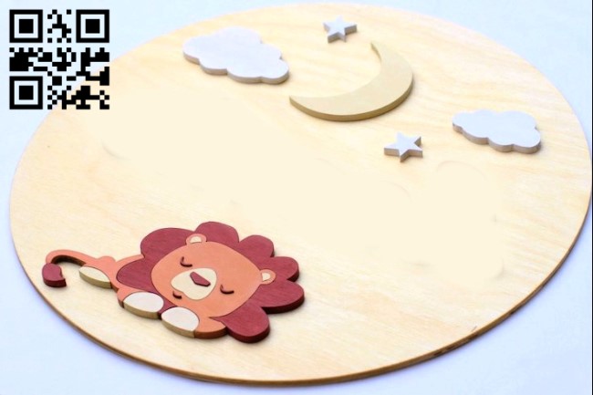 Sleeping lion E0016875 file cdr and dxf free vector download for laser cut