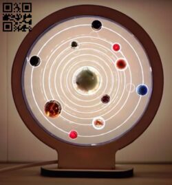Solar system with glass marbles E0017107 file cdr and dxf free vector download for laser cut