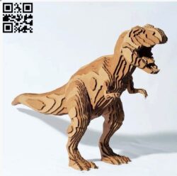 T-Rex dinosaur E0016935 file cdr and dxf free vector download for laser cut