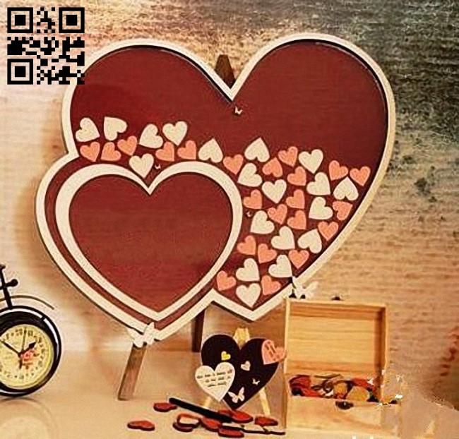 Wedding heart for wishes E0016923 file cdr and dxf free vector download for laser cut