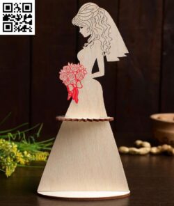 Wedding napkin holder E0017082 file cdr and dxf free vector download for laser cut
