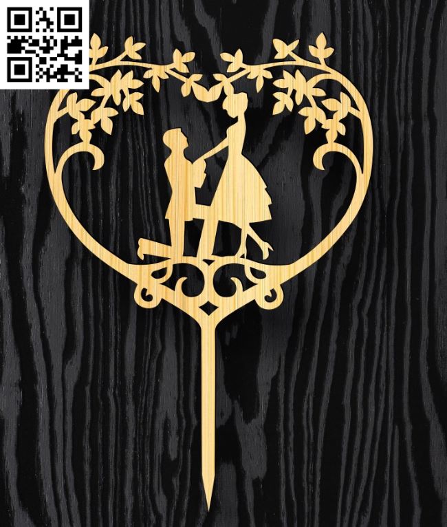 Wedding topper E0017120 file cdr and dxf free vector download for laser cut plasma