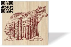 Wolf and forest E0016902 file cdr and dxf free vector download for laser engraving machine