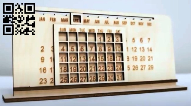 Wood calendar E0017046 file cdr and dxf free vector download for laser cut