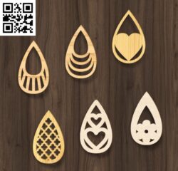Wood earrings E0017065 file cdr and dxf free vector download for laser cut