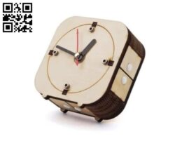 Wooden clock E0016896 file cdr and dxf free vector download for laser cut