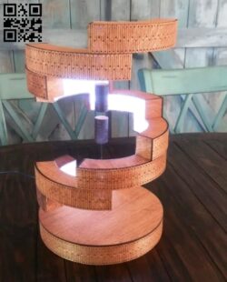 Wooden coil spring lamp E0017032 file cdr and dxf free vector download for laser cut