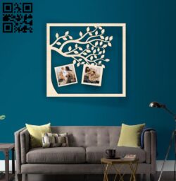 Wooden photo frame E0017003 file cdr and dxf free vector download for laser cut