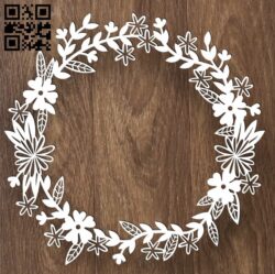 Wreath E0016983 file cdr and dxf free vector download for laser cut