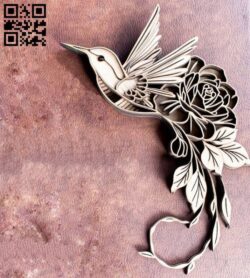3D hummingbird E0017143 file cdr and dxf free vector download for laser cut