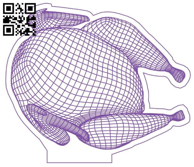 3D illusion led lamp Chicken E0017230 free vector download for laser engraving machine
