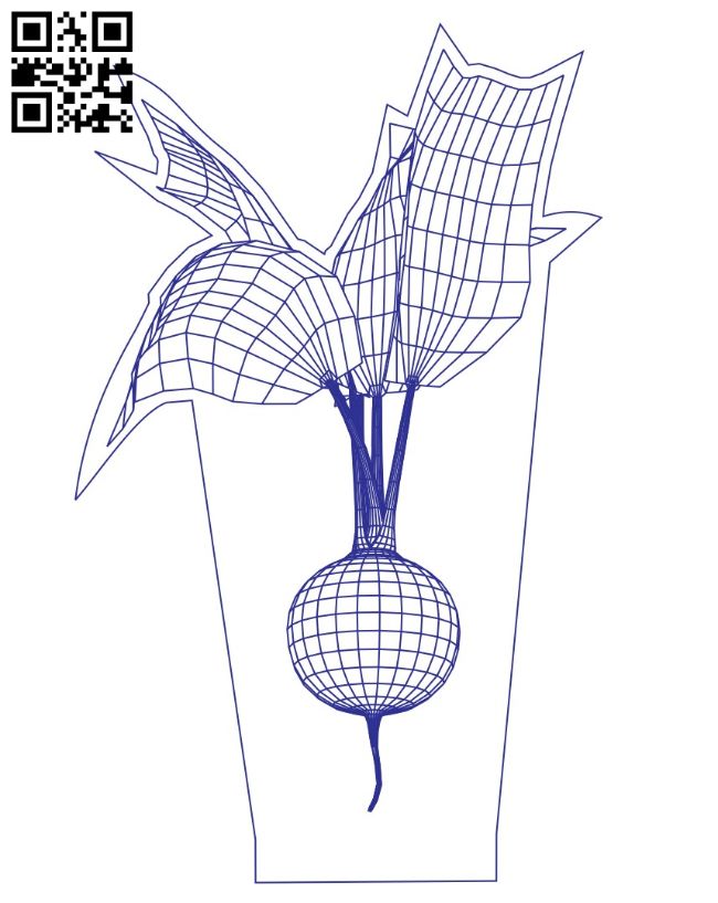 3D illusion led lamp Turnip E0017229 free vector download for laser engraving machine