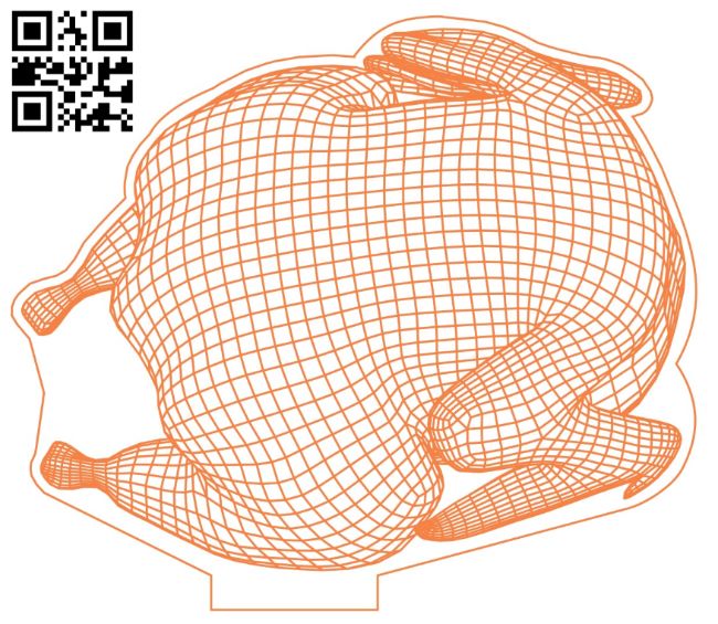 3D illusion led lamp chicken E0017286 cdr and dxf free vector download for laser engraving machine