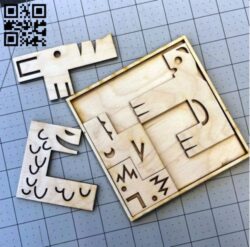 Animal puzzle E0017161 file cdr and dxf free vector download for laser cut