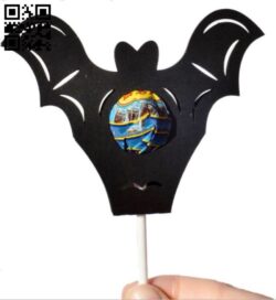 Bat halloween lollipop E0017247 file cdr and dxf free vector download for laser cut