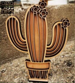 Cactus stand E0017363 file cdr and dxf free vector download for laser cut
