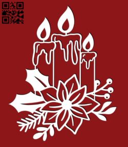 Christmas candles E0017179 file cdr and dxf free vector download for laser cut