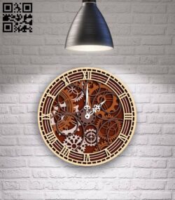 Clock multilayer E0017193 file cdr and dxf free vector download for laser cut