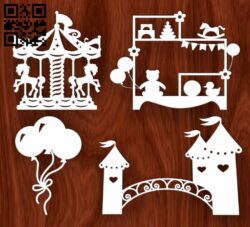 Decoration for kids E0017338 cdr and dxf free vector download for laser cut