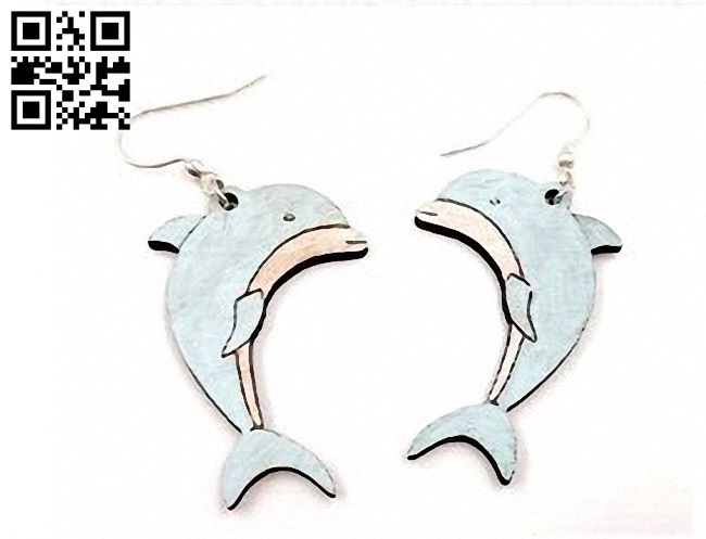 Dolphin earrings E0017209 file cdr and dxf free vector download for laser cut