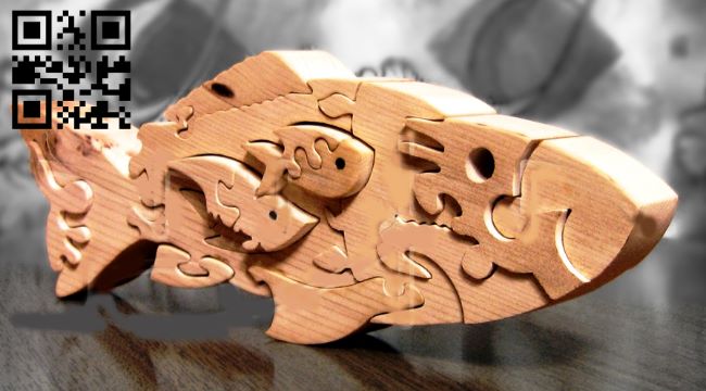 Fish puzzle E0017282 cdr and dxf free vector download for cnc cut