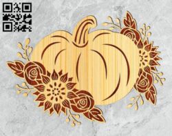 Floral pumpkin E0017171 file cdr and dxf free vector download for laser cut