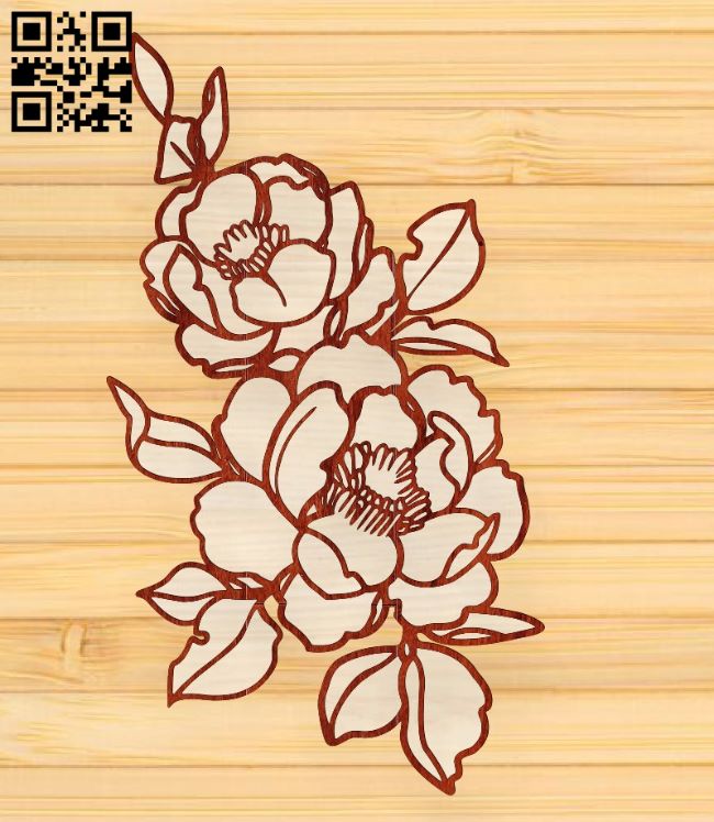 Flowers E0017360 file cdr and dxf free vector download for laser cut plasma