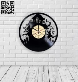 Halloween clock E0017414 file cdr and dxf free vector download for laser cut