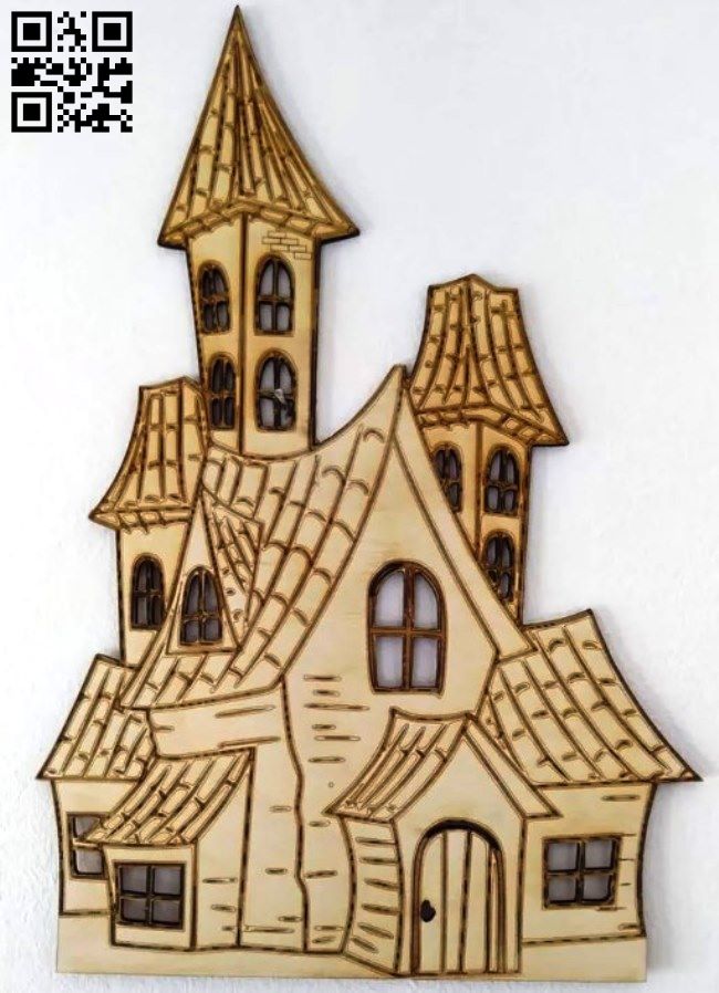 Haunted house E0017162 file cdr and dxf free vector download for laser cut