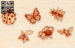 Insect E0017372 file cdr and dxf free vector download for laser cut