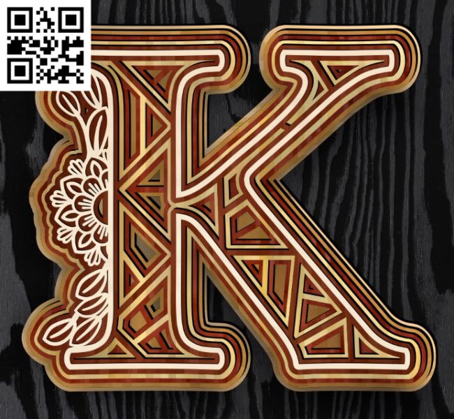 Layered flower K E0017187 file cdr and dxf free vector download for laser cut