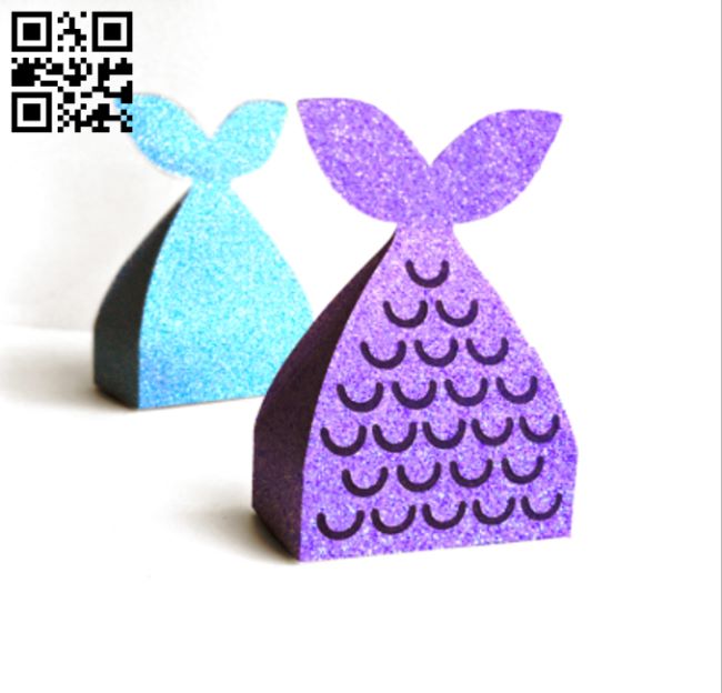 Mermaid tail box E0017292 cdr and dxf free vector download for laser cut