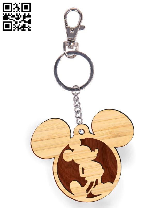 Mickey mouse keychain E0017194 file cdr and dxf free vector download for laser cut