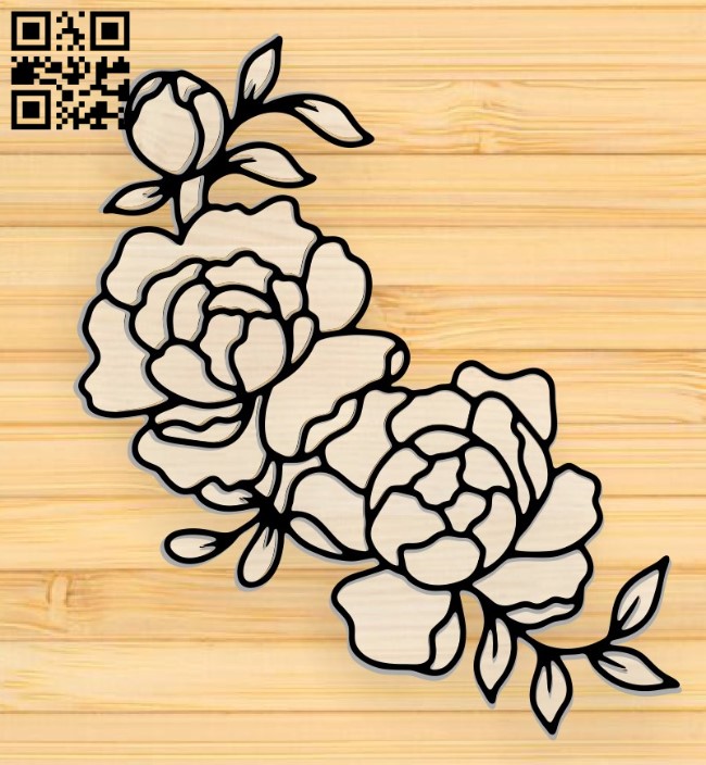 Peony E0017398 file cdr and dxf free vector download for laser cut