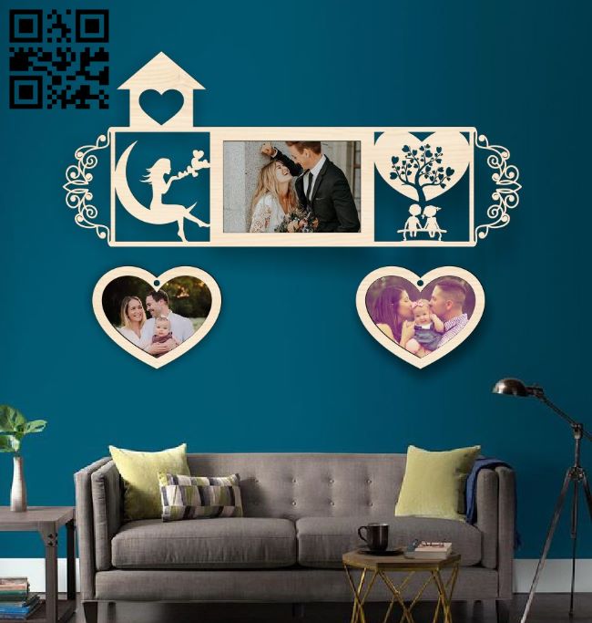 Photo frame E0017413 file cdr and dxf free vector download for laser cut
