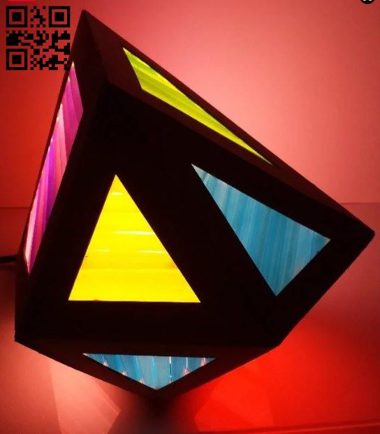 Polyhedron lamp E0017129 file cdr and dxf free vector download for laser cut