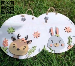 Rabbit and Reindeer E0017412 file cdr and dxf free vector download for laser cut