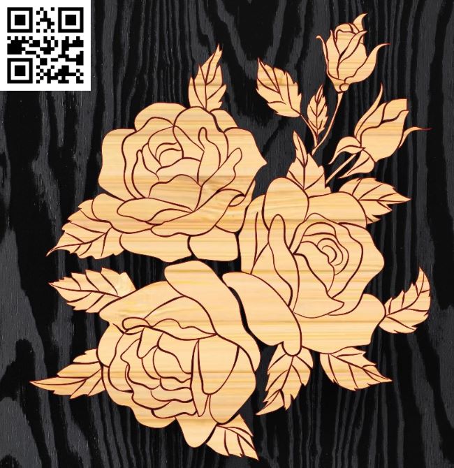 Rose E0017156 file cdr and dxf free vector download for laser engraving machine