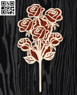 Roses E0017351 file cdr and dxf free vector download for Laser cut