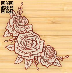 Roses E0017359 file cdr and dxf free vector download for laser cut