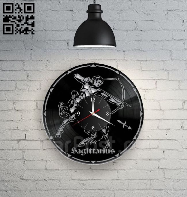 Sagittarius zodiac clock E0017416 file cdr and dxf free vector download for laser cut